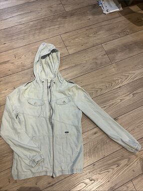 Women  Hooded Zip light Jeans jacket Volcom small